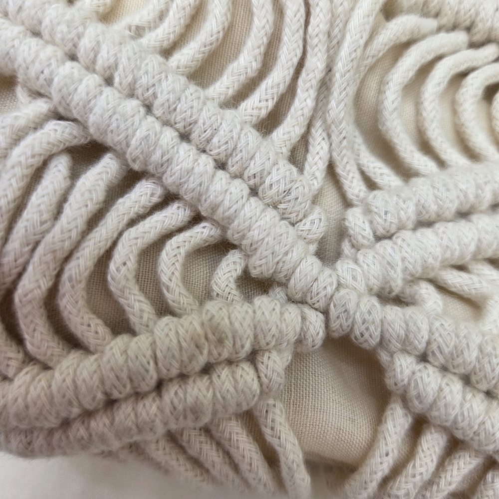 Boho Macramé Woven Clutch | Wooden Frame Coastal Summer Bag - Picture 6 of 7